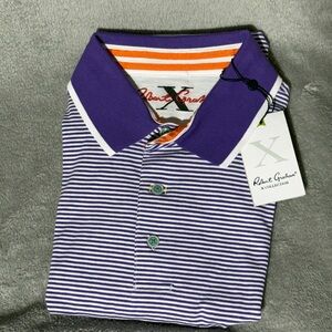 NWT Robert Graham Striped Polo Shirt X-Cllection $168 Mens XL
